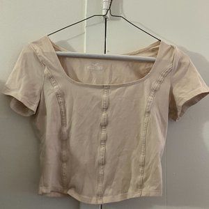 Hollister Must-Have Collection Corset Square Neck Baby Tee